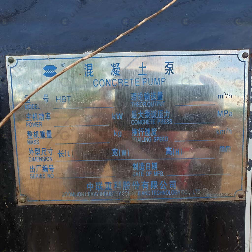 2012 Zoomlion HBT401060RS Stationary Concrete Pump